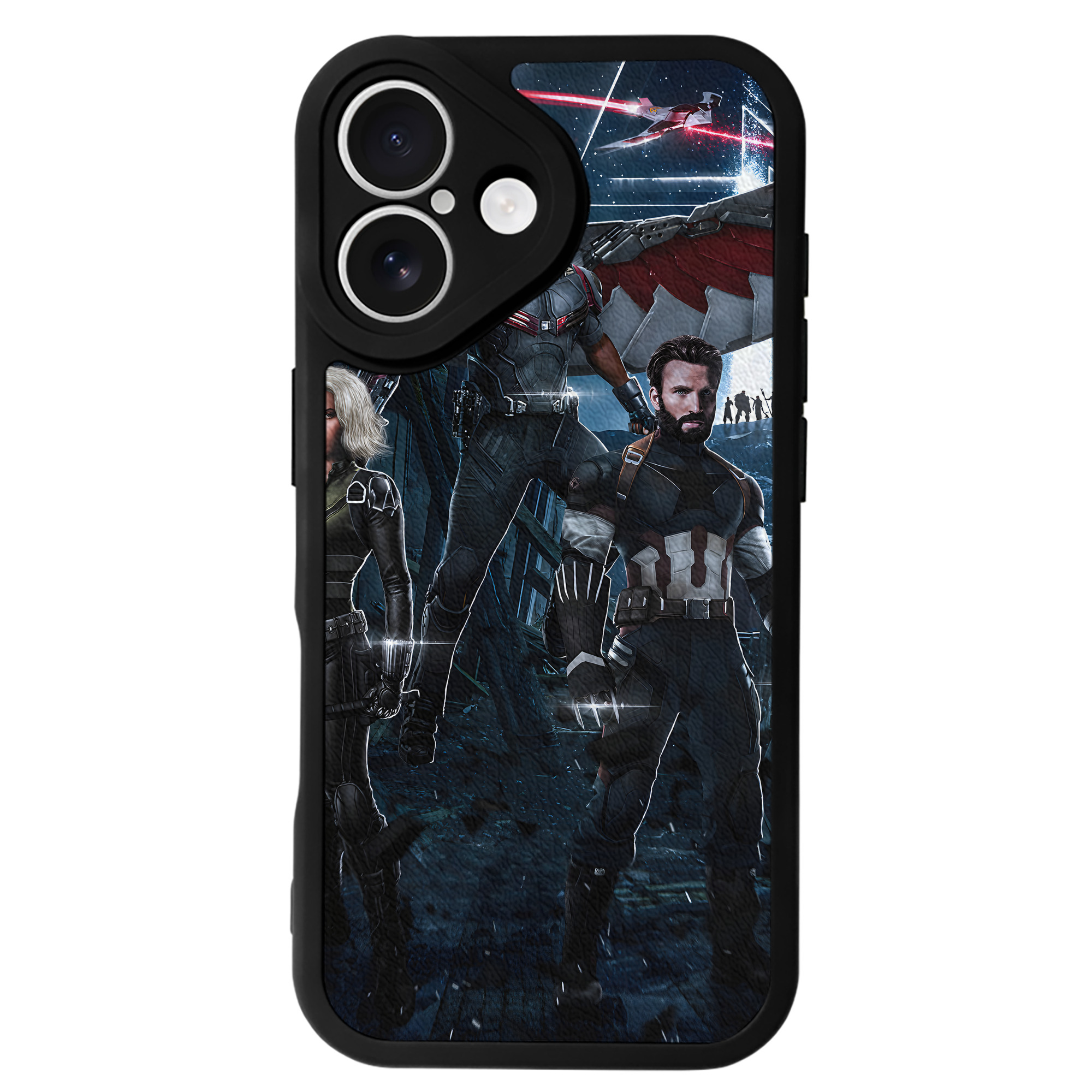 （画像用） アベンジャーズ The Avengers 【iPhone 16シリーズ対応】シリコンスマホケース（レザー調） 材質：シリコン